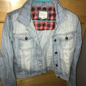 Jean jacket with studs on the back